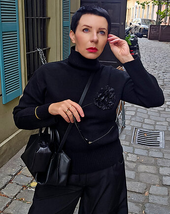 New SWETER BLACK 100% Kaszmir, momo fashion