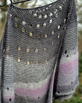 Szary półksiężyc / chusta, agat handmade