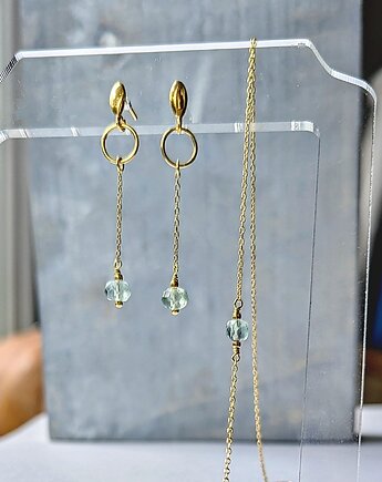 Fluoryt - zestaw z pozłacanego srebra, Studio Gazela