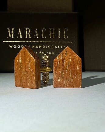 Drewniane spinki do mankietów BARN, MARACHIC