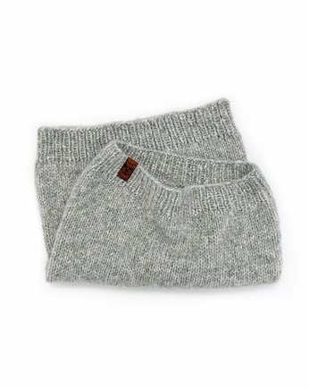 Cienki jasnoszary komin z wełny alpaki Parisian, Holy Alpaca Knit