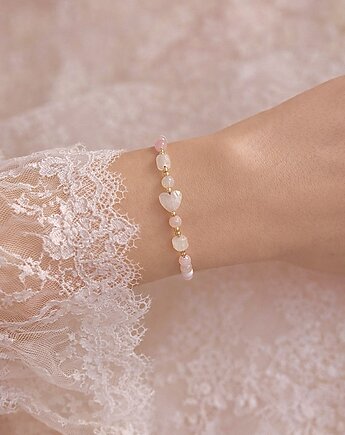 Piękna bransoletka na sznurku z kamieniami agat, kryształ górski, Blask Natury