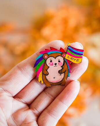 Jeż z tęczową flagą , Pintura