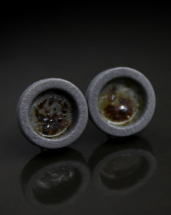 APIS /stal chirurgiczna/kolczyki porcelanowe 11mm UNIKAT, Magda Łysiak