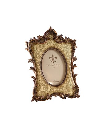 Ramka dekoracyjna w stylu barokowym, złocony relief z ornamentem, XX wiek, Przetwory design