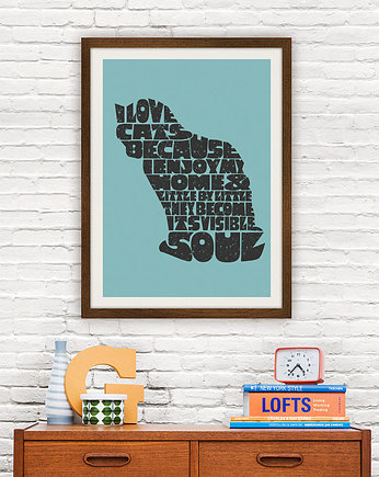 Cats Visible Soul - Jean Cocteau - plakat A2, minimalmill