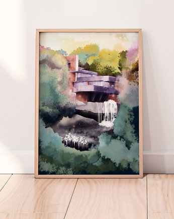 "Fallingwater"  Plakat  Ilustracja, Agata Dubaniowska Ilustracja