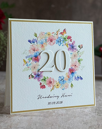 Personalizowana kartka na 20 urodziny, BH 35, Anna Art and Crafts