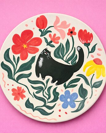 Świąteczny talerz z kotkiem, świąteczne wzory, Twarda Sztuka