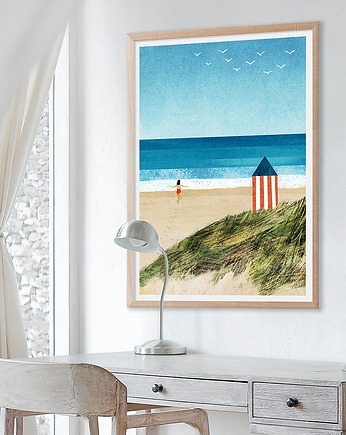 Plakat Beztroskie wakacje - dziewczyna na plaży, minimalmill