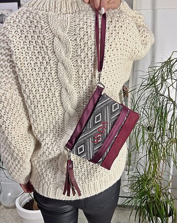Saszetka, nerka, torebka bordo aztec, VADA.PROJEKT