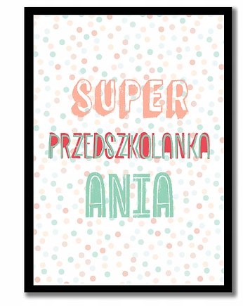 Dla przedszkolanki prezent, plakat A4 z ramką, Sowia Aleja