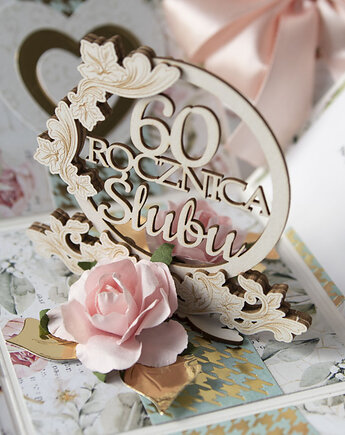 60 rocznica ślubu, diamentowe gody, exploding box, kartka 3d, Papiernik