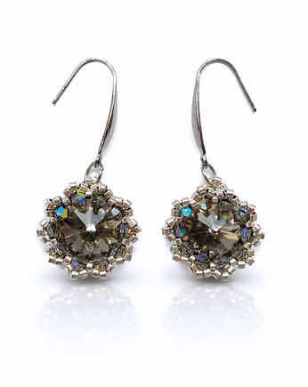 Wiszące Kolczyki "Black Diamond Maxima" z Kryształów Preciosa, STAGHORN