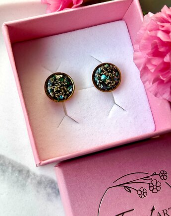 Kolczyki dzika marchew na czerni, Frant Art Jewellery