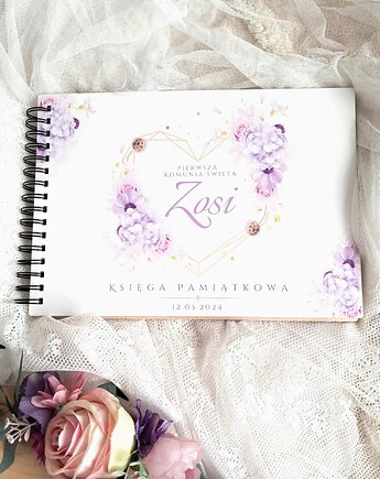 Księga Pamiątkowa ZŁOTE SERCE, pamiątka Komunii, prezent na Komunie, LOO LOO DREAM
