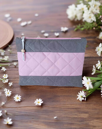 Kosmetyczka organizer z serii Laura Pink Gray KW09, Pracownia25