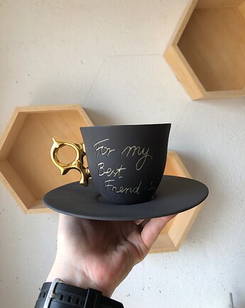 Duża filiżanka z grawerowanym napisem  "For my Best Friend, coco ceramics