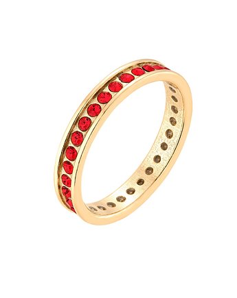 Złota obrączka z czerwonymi kryształami Preciosa, SOTHO