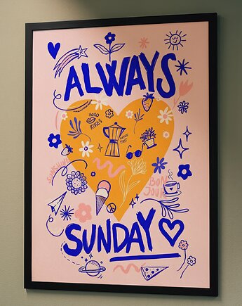 Plakat Always Sunday kolorowy chill, Harvest Maison