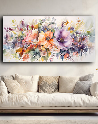 Polne kwiaty - Plakat - Olej, Boho, Abstrakcja, Black Sapphire Art