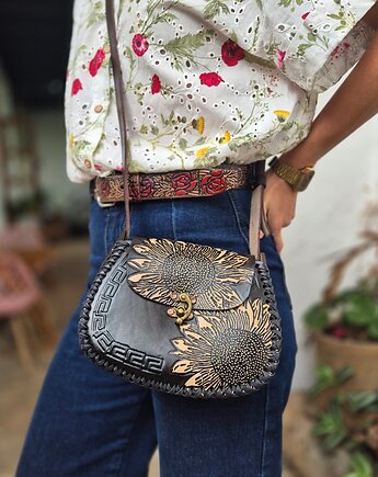 Torebka skórzana ręcznie robiona Girasol, SempreArte