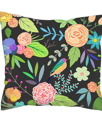 Poduszka full print, kwiaty i ptaki, Love Life and Forest