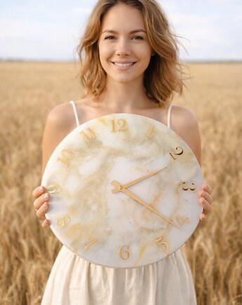 Ręcznie wykonany zegar ścienny z żywicy epoksydowej , FantasticJewelry