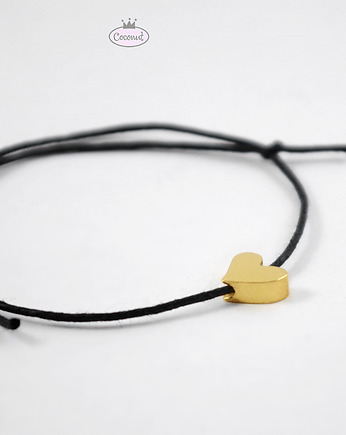 SERDUSZKO złocone srebro, bransoletka na sznurku, COCONUT