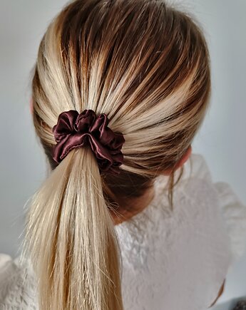 Gumka jedwabna, scrunchie, frotka chocolate dream MINI, Capillum