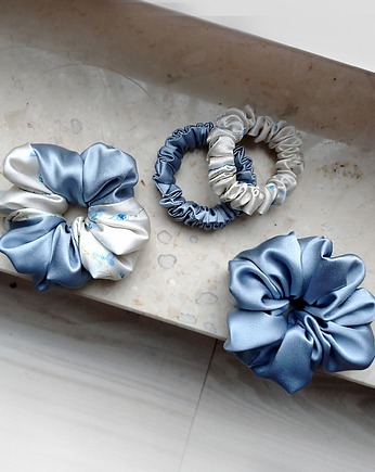 In blue XL - zestaw jedwabnych scrunchie, BARLA