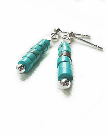 Turkusowe kolczyki z jaspisem, srebro 925, Anemon Atelier