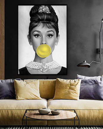 Plakat Audrey Hepburn WITH BUBBLE GUM - dekoracja, Dekoracje PATKA Patrycja Kita