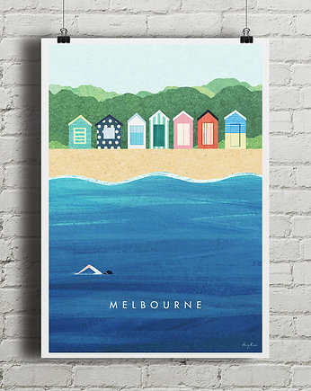 Melbourne - kolorowe chatki - plakat fine art, minimalmill