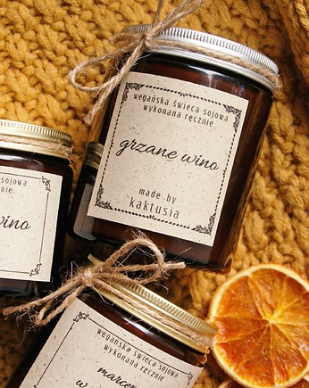 GRZANE WINO - świeca sojowa 180ml, kaktusia