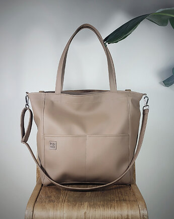 Lazy bag Pocket  torba ciemnobeżowa ekoskóra, hairoo