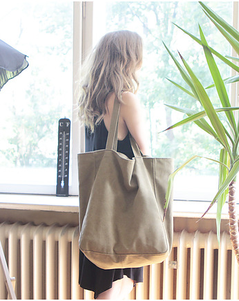 Big Lazy bag torba khaki / zieleń na zamek, hairoo