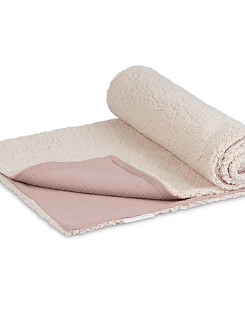 Dwustronny muślinowy pled Brudny róż, Cotton & Sweets