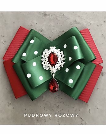 Świąteczna Brosza z kryształkiem NEW Mikołajki, Pudrowy Różowy