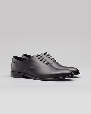 Czarne buty oxfordy skórzane p002, BORGIO