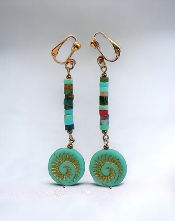 UNIKATOWE klipsy : kolorowe, długie, fikuśne, kaktusia