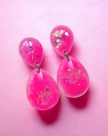 BARBIE : UNIKATOWE kolczyki z żywicy XII, kaktusia