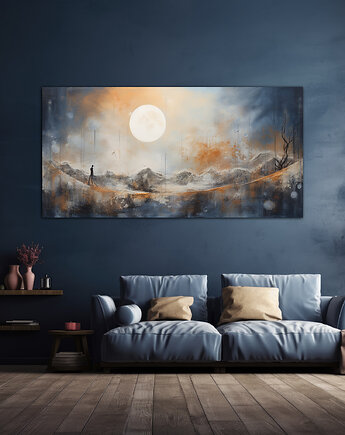 Księżyce Diuny - Obraz na płótnie - Druk, Rama - Impresjonizm, Loft #3, Black Sapphire Art