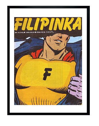 Plakat Oprawiona okładka czasopisma FILIPINKA, 1986 r, aut. Teresa Jaskierny, RiskyWalls