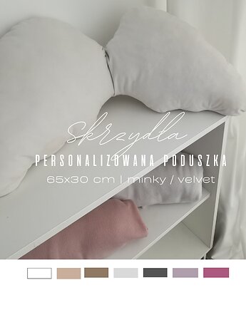 Skrzydła - poduszka ozdobna haft  kolory  prezent, Little Angels