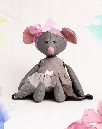 Myszka Hanka Lniana lalka w sukience L, LuluLino