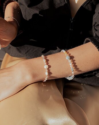 Bransoletka z Morganitem i Akwamarynem, w hand works