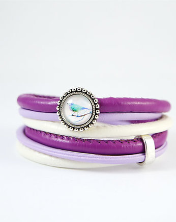 Bransoletka - Turkusowy ptaszek - owijana, yenoo