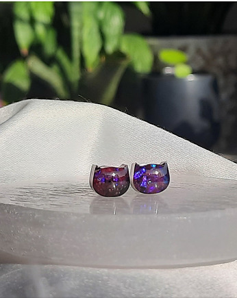 Kolczyki sztyfty brokatowe, Figa handmade accessories