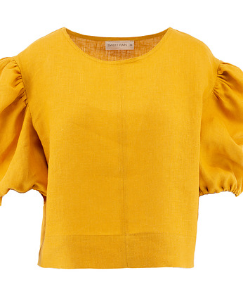 Bluzka Lniana Mustard, Sweet Rain